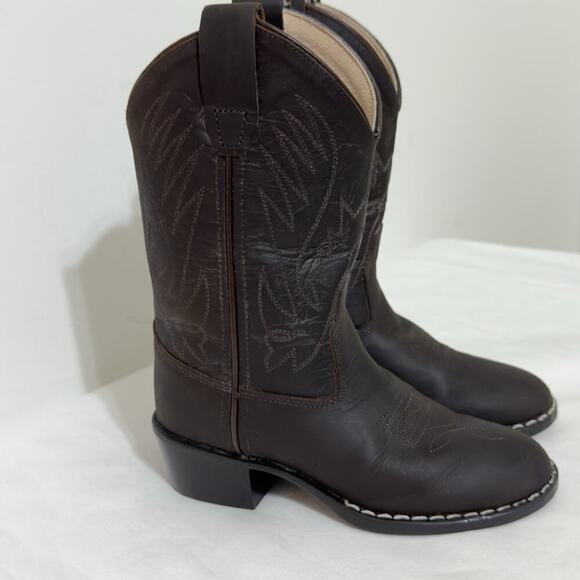 Old West Kids Black Western Boots Size 10.5 Unisex’s - Picture 3 of 12
